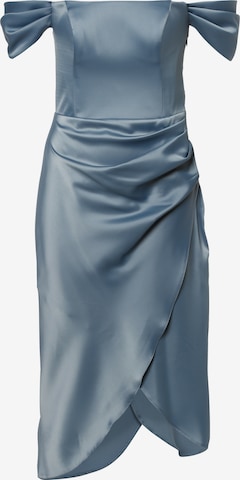 Robe de cocktail Marie Lund en bleu : devant