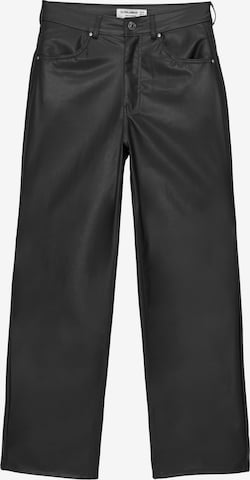 Wide Leg Pantalon Pull&Bear en noir : devant