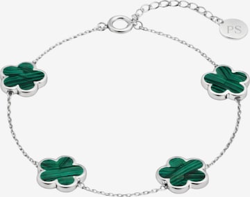 Pure Schmuck Bracelet 'Clover Green' in Silver: front