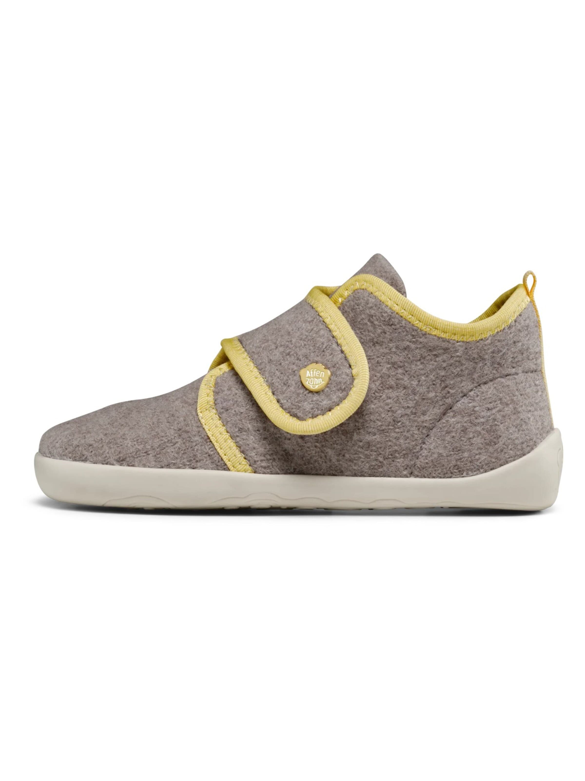 Affenzahn Slippers 'Wolle Pury Wolle Pury' in Grey: front