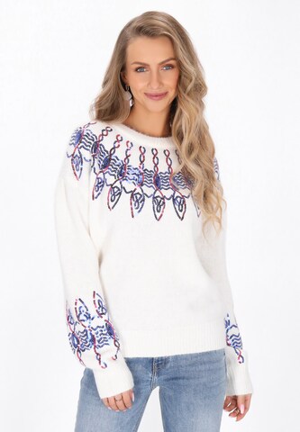 IZIA Trui in Wit: voorkant