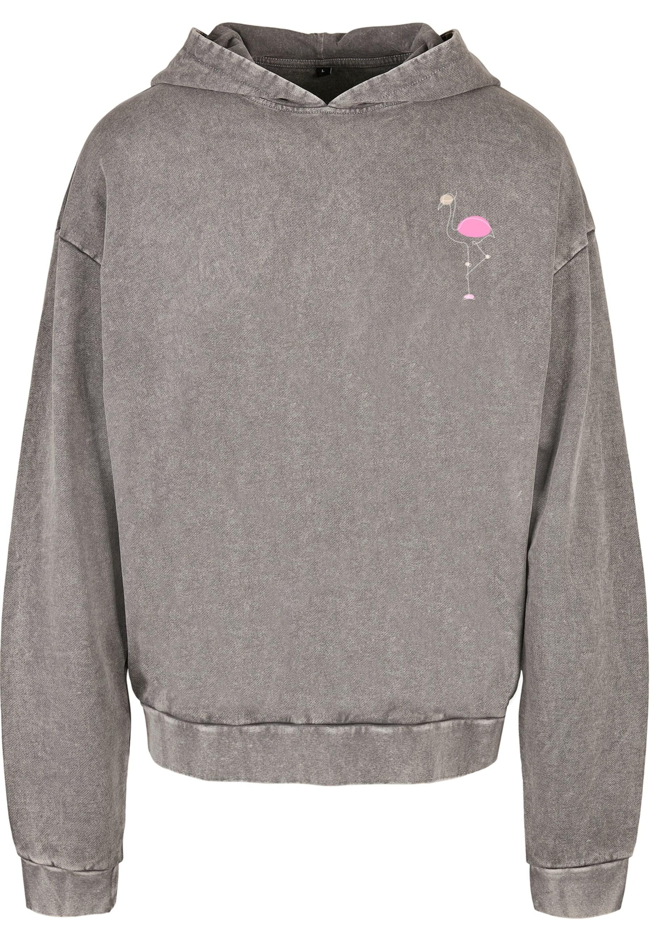 Merchcode Sweatshirt 'Flamingo' in Grey: front