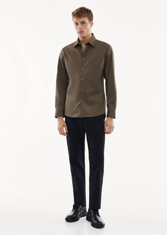 MANGO MAN Slim fit Button Up Shirt 'Play' in Green