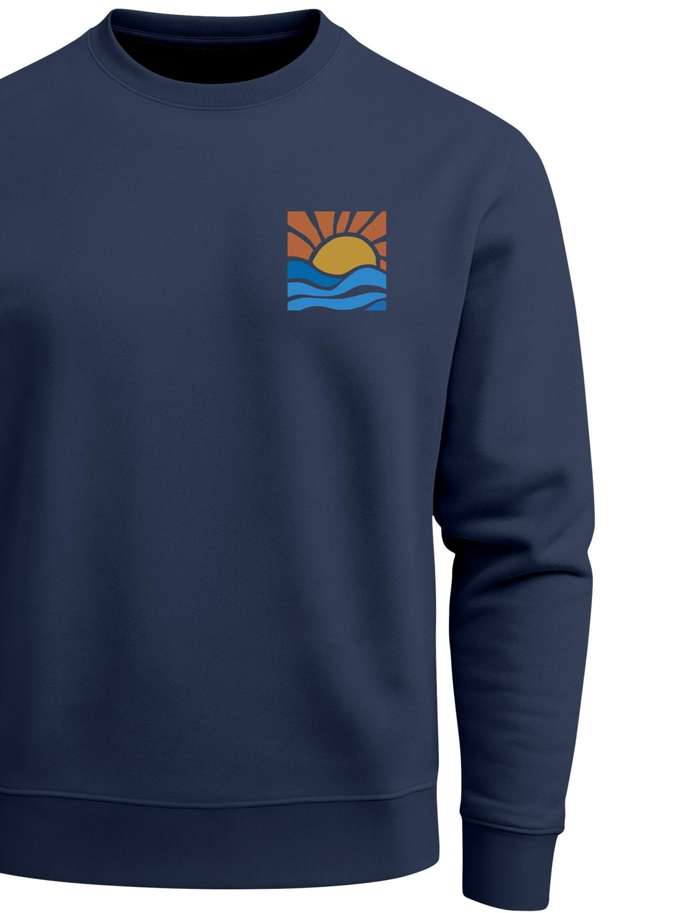 Neverless Sweatshirt 'Sun Wave Batch' in Blue