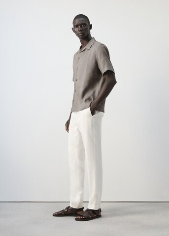 MANGO MAN Regular Chino Pants 'Oyster' in White