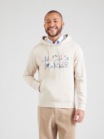 JACK & JONES Μπλούζα φούτερ 'JJEBryan' σε μπεζ: μπροστά