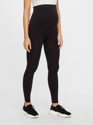 MAMALICIOUS Skinny Leggings 'Tia Jeanne' in Zwart: voorkant