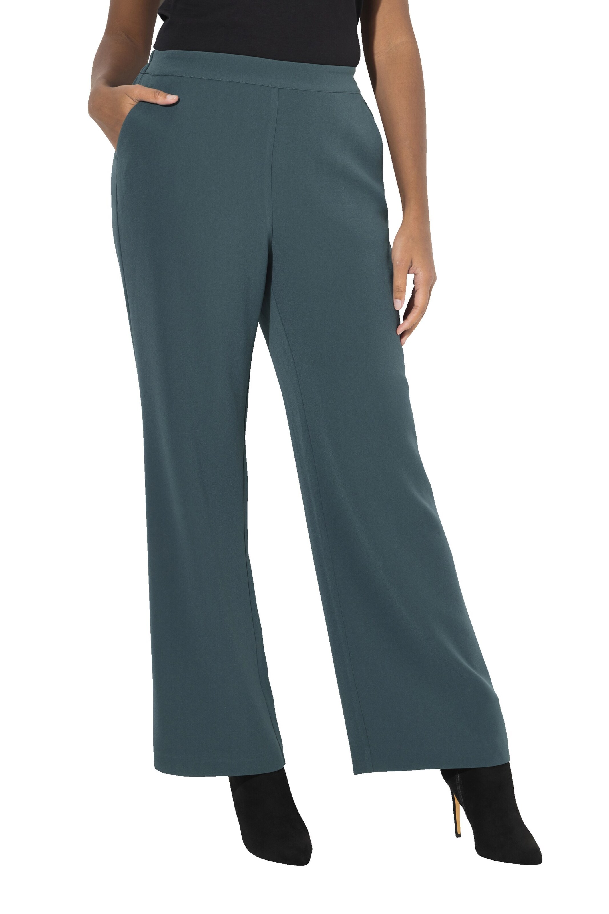 Ulla Popken Loosefit Broek in Blauw: voorkant