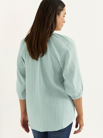 Cellbes of Sweden Tunika aus zerknitterter Baumwolle in Blau