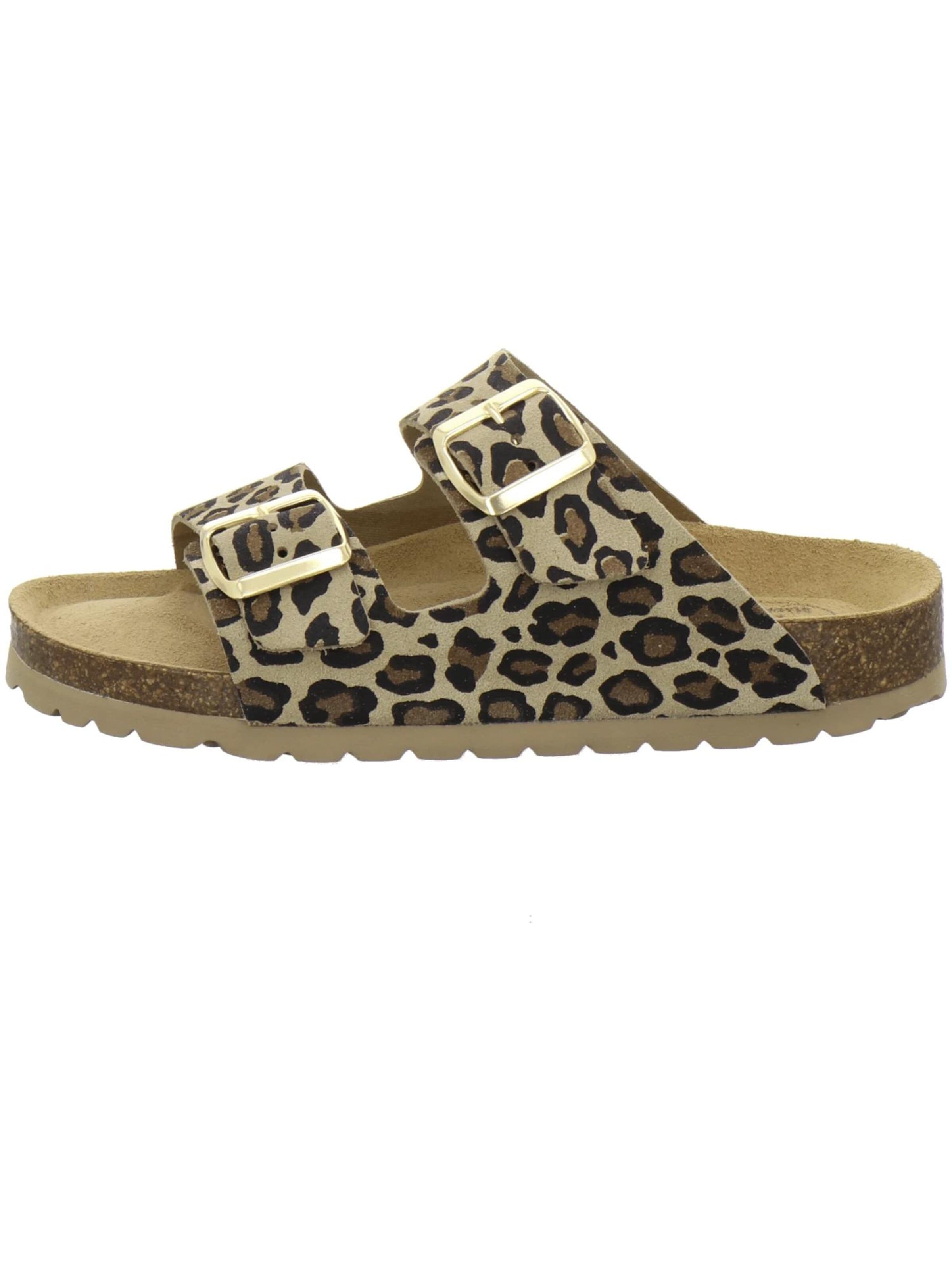 Mule 'Pantoletten Damen Zweischnaller leo-beige' AFS-Schuhe en beige