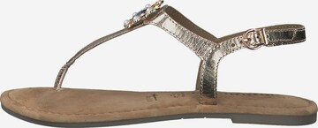 TAMARIS T-Bar Sandals in Gold