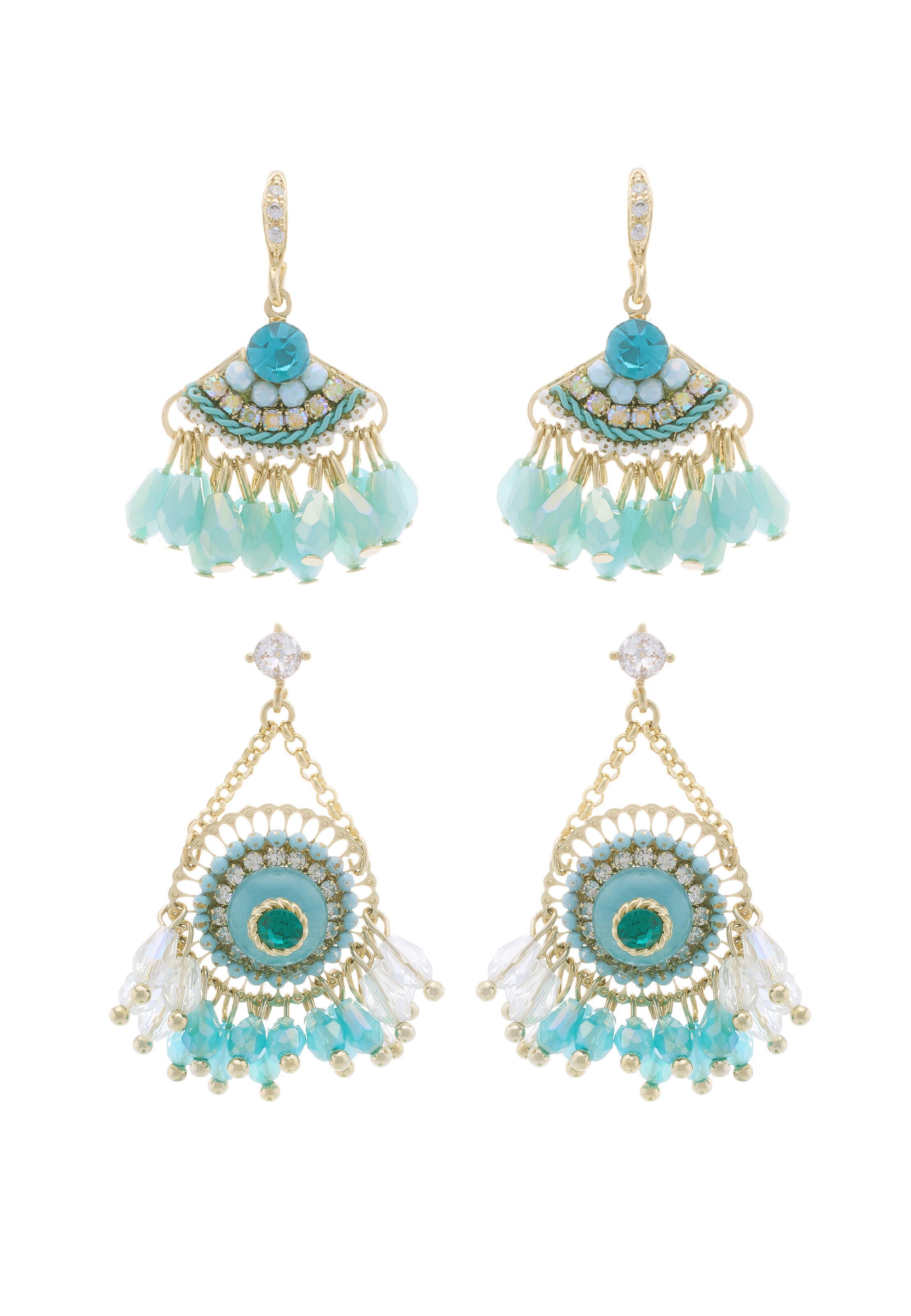 IZIA - Conjunto de joyería en azul: frente