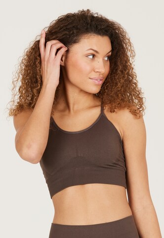 Athlecia Regular Sports Bra 'Foan' in Brown: front