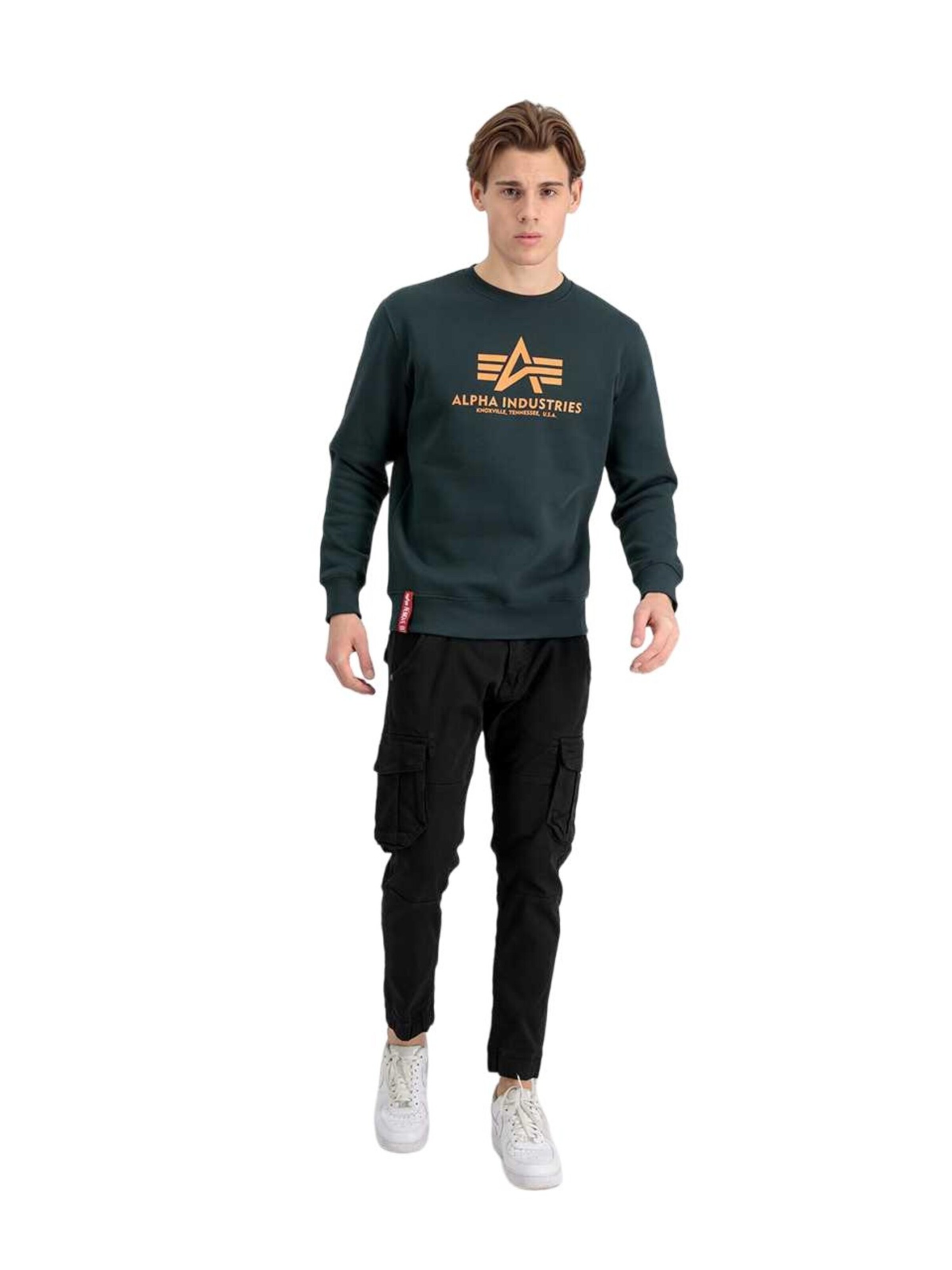 ALPHA INDUSTRIES Sweatshirt 'Basic Logo' in Green