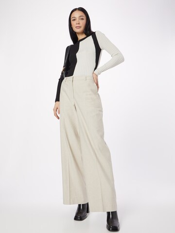 Calvin Klein Regular Trousers with creases in Beige