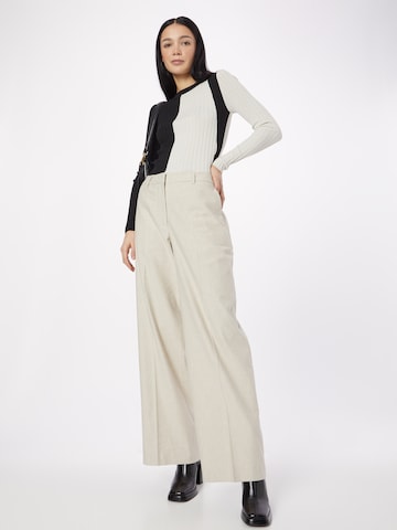 Calvin Klein Regular Pleated Pants in Beige