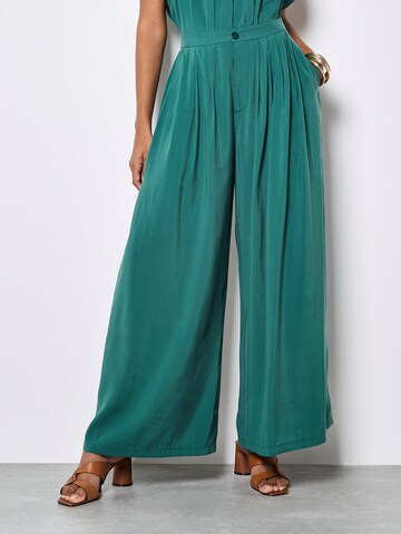 Wide Leg Pantalon Apricot en bleu