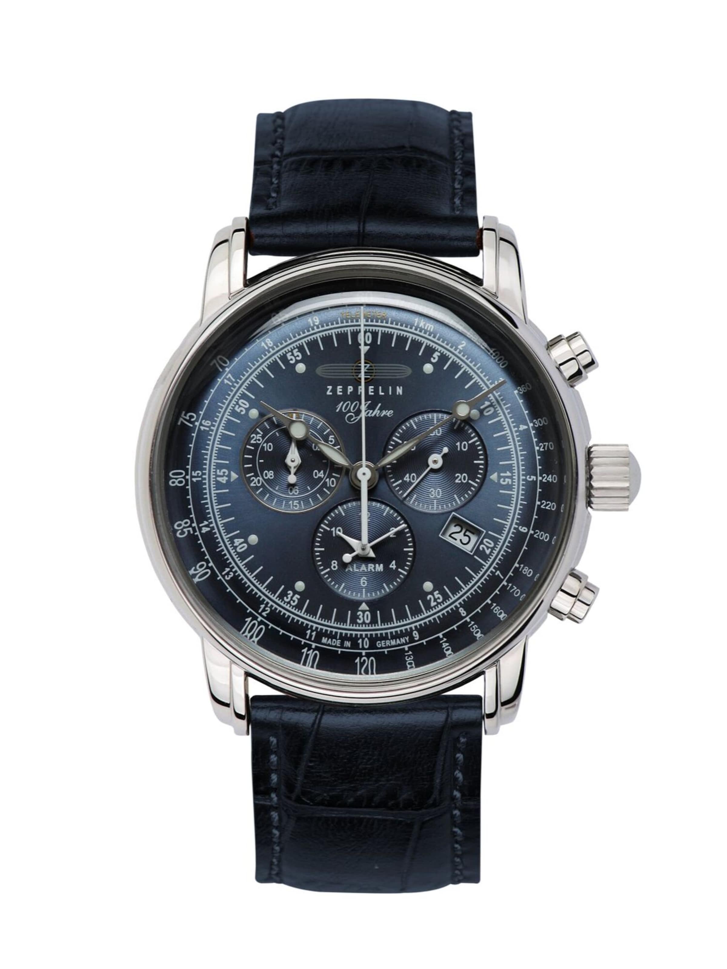 Zeppelin Analoog horloge '100 Jahre Zeppelin' in Blauw: voorkant