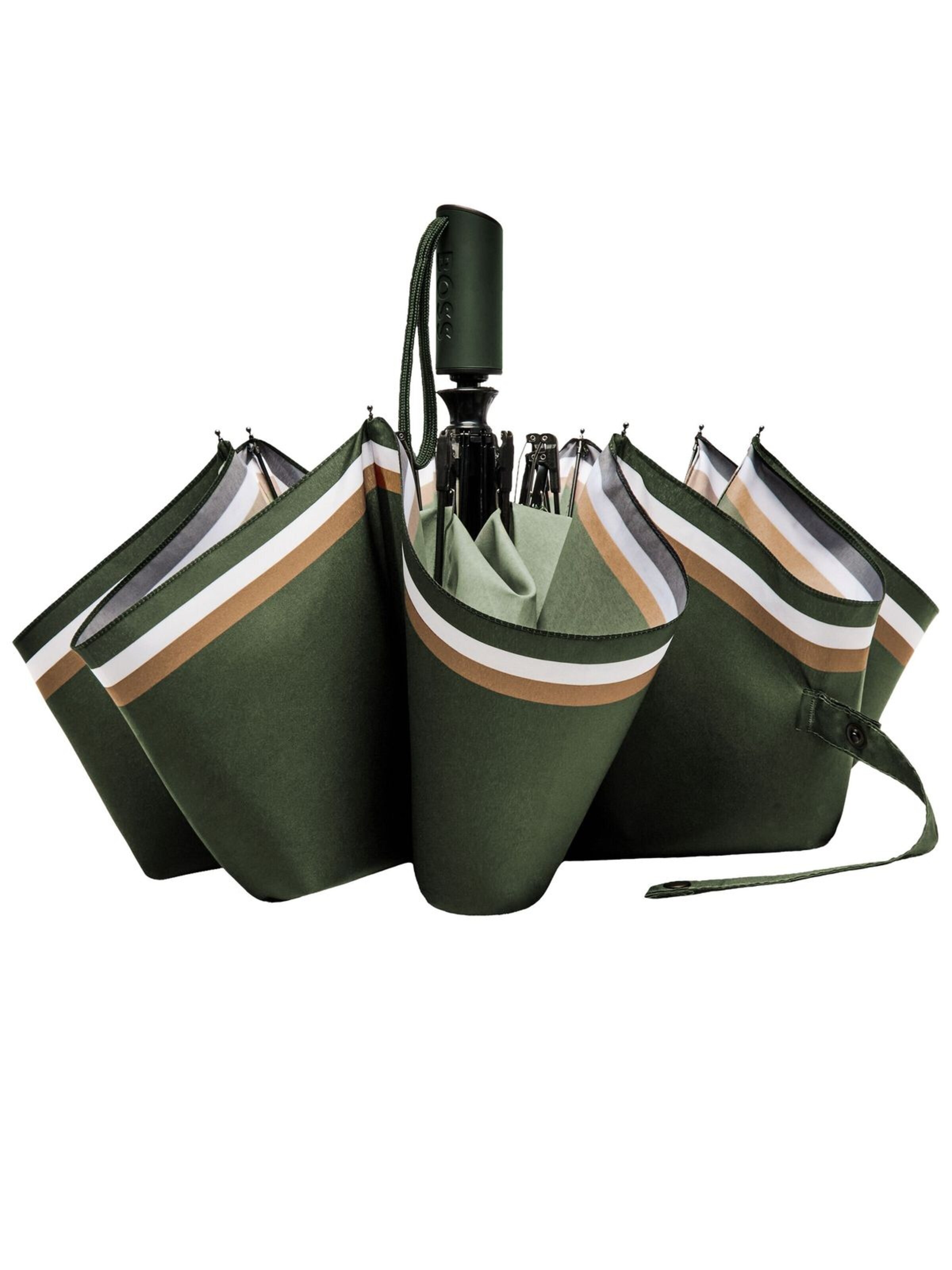 BOSS Paraplu 'Pocket umbrella Varsity' in Zwart