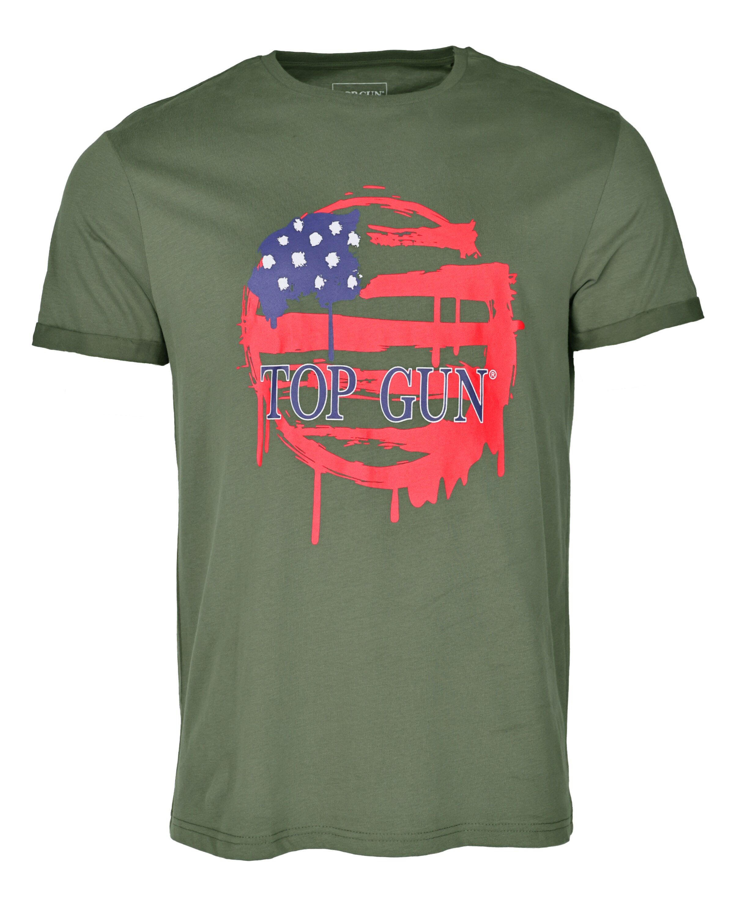TOP GUN Shirt 'TG20213014' in Green: front
