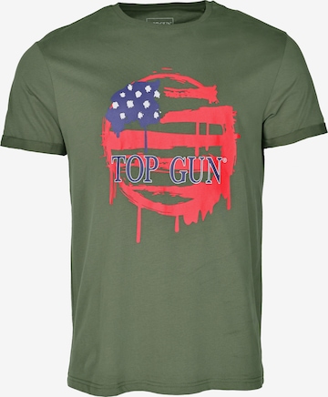 TOP GUN Shirt 'TG20213014' in Green: front