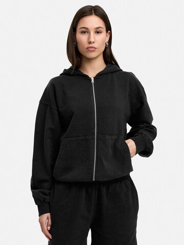 Daily Cotton Sweatjacke 'DCCUENCA'‌‌‌‌‌‌‌‌ in Schwarz: Vorderseite
