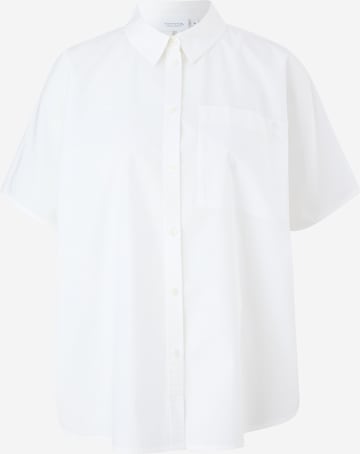 comma casual identity Blouse in Wit: voorkant