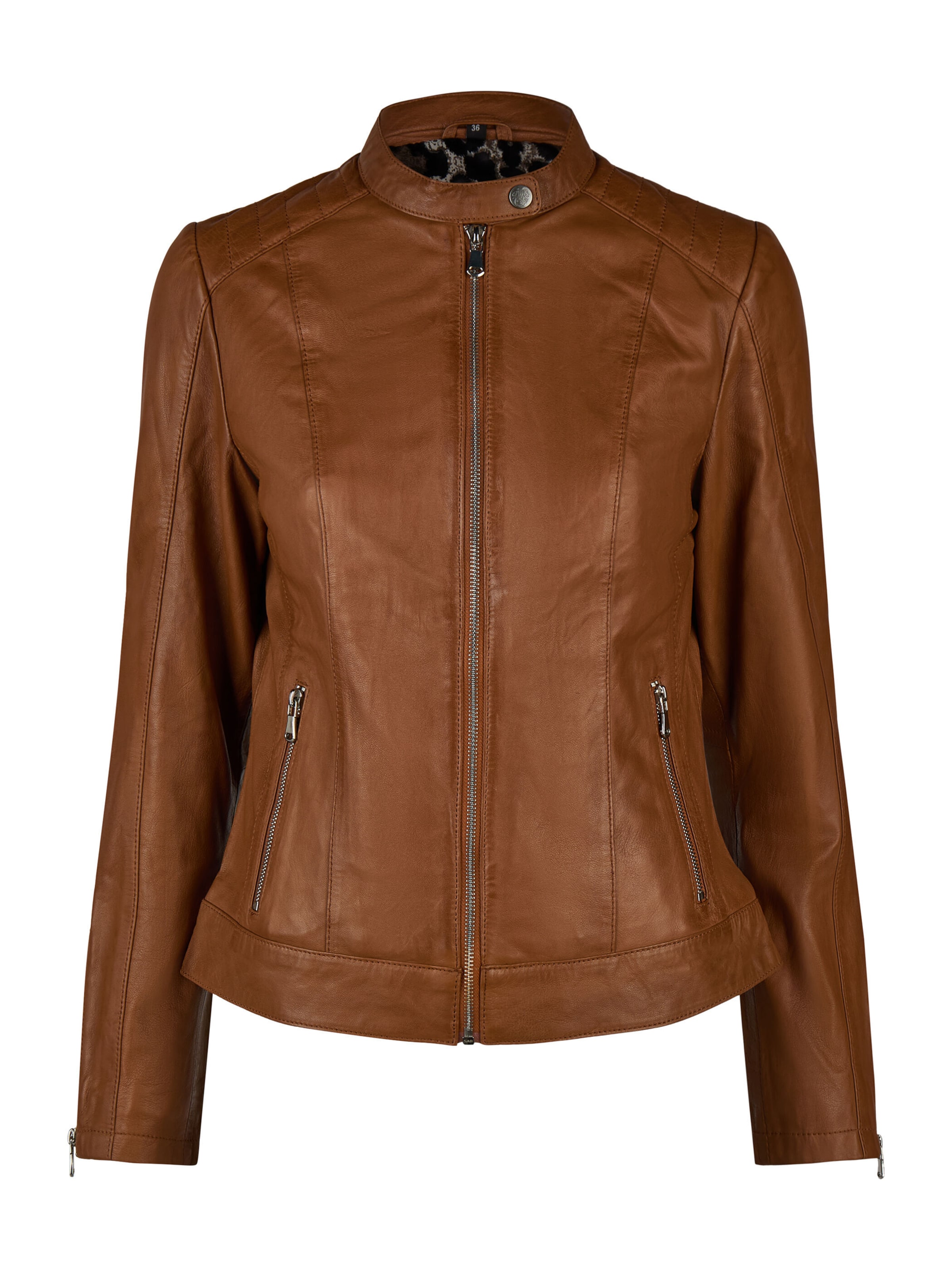 Apple of Eden Lederjacke in XS in cognac, Produktansicht