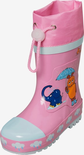 PLAYSHOES Kumisaappaat 'Maus & Elefant' koossa 20,5 värissä laivastonsininen / vaaleansininen / oranssi / roosa, Tuotenäkymä