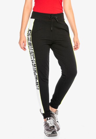 CIPO & BAXX Regular Pants in Black: front