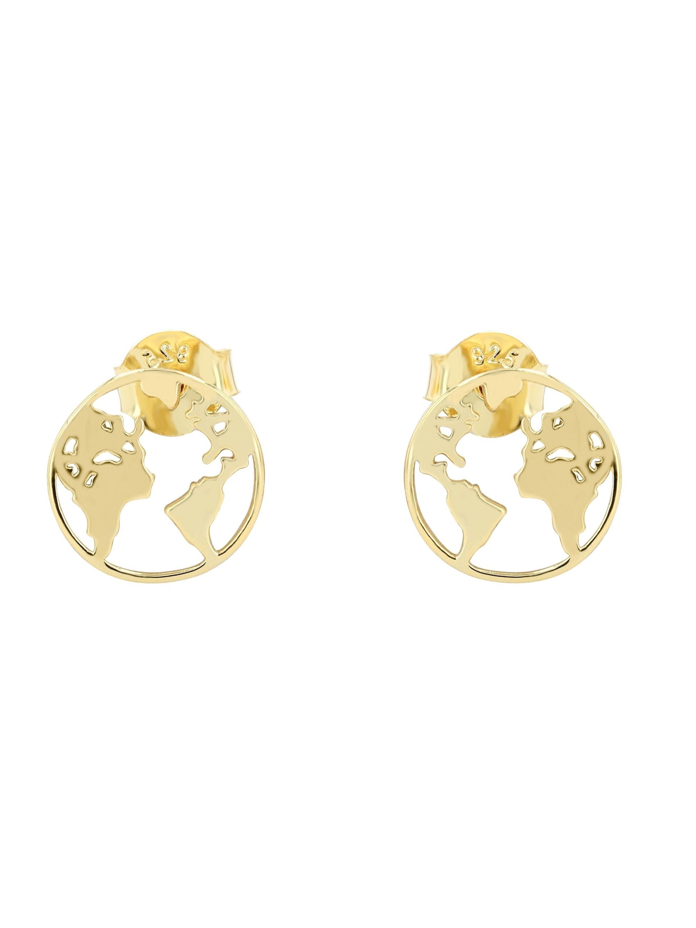 Akzent Earrings '"Odin" aus 925 Sterlingsilber, rhodiniert, langlebig' in Gold: front