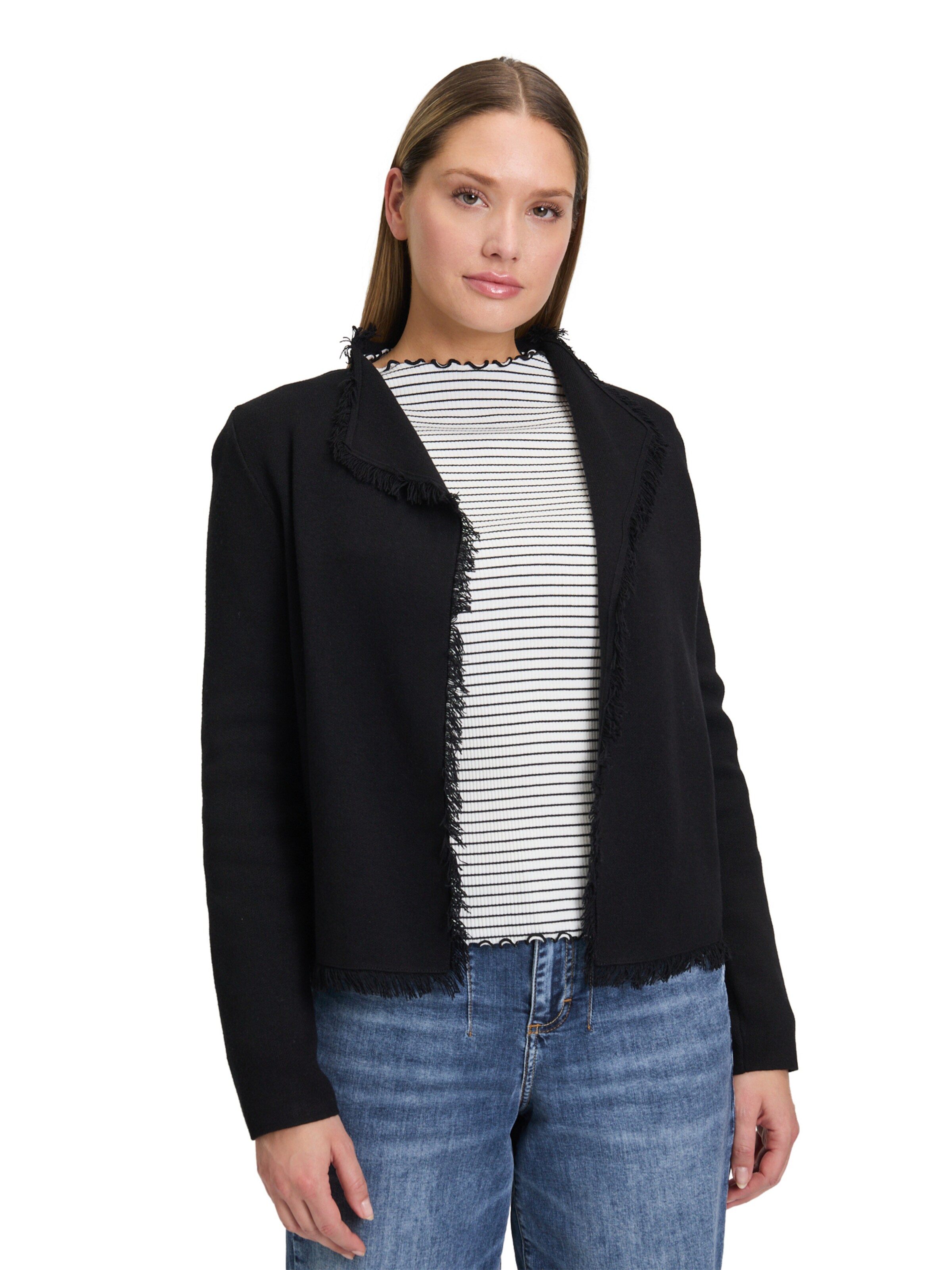 Cartoon Strickjacke in Schwarz: Vorderseite