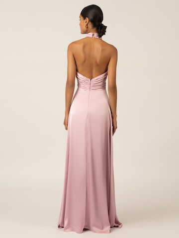 APART Langes Abendkleid aus Satin in Pink