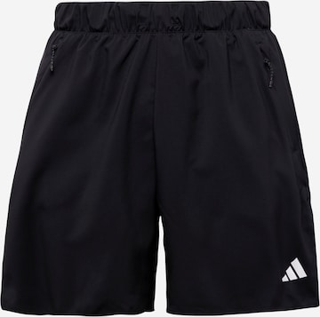 ADIDAS PERFORMANCE Regular Workout Pants 'Train Icons 3-Stripes ' in Black: front