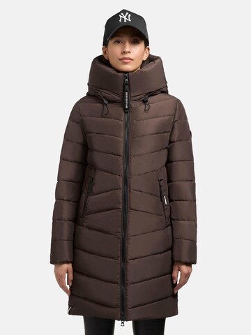 Manteau d’hiver 'Pluz' khujo en marron : devant