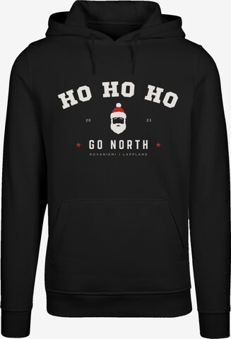 F4NT4STIC Sweatshirt 'Ho Ho Ho Santa Claus Weihnachten' in Zwart: voorkant