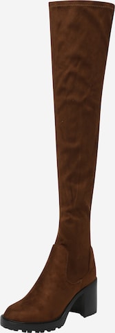 ONLY - Botas sobre la rodilla 'BARBARA' en marrón: frente