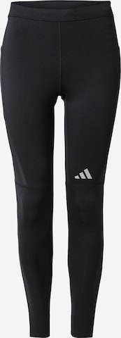 ADIDAS PERFORMANCE Skinny Workout Pants 'Run It' in Black: front