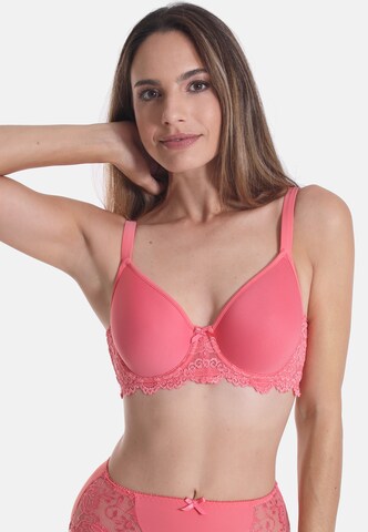 sassa T-shirt Bra 'CLASSIC LACE' in Red: front