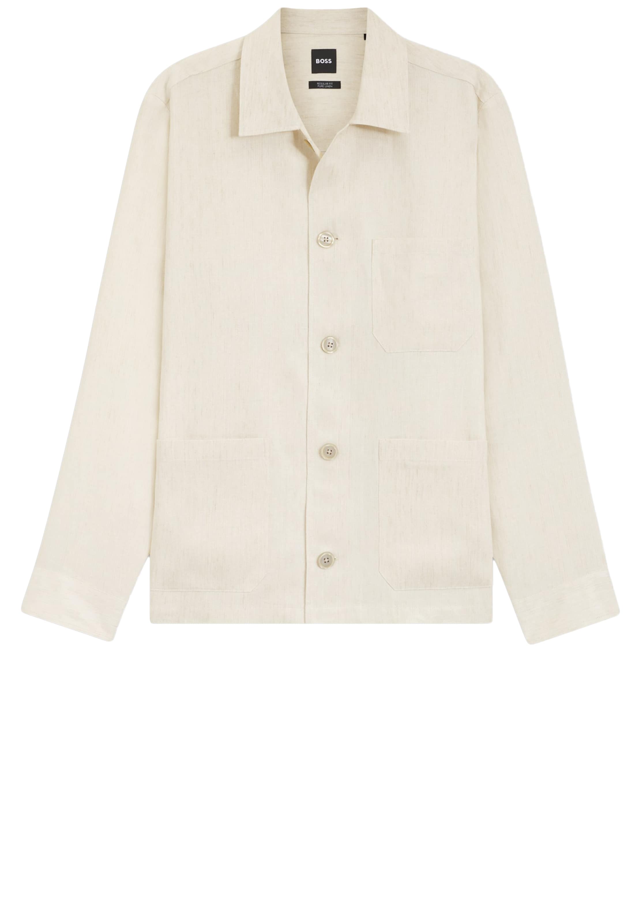 BOSS Comfort Fit Businesshemd in Beige: Vorderseite