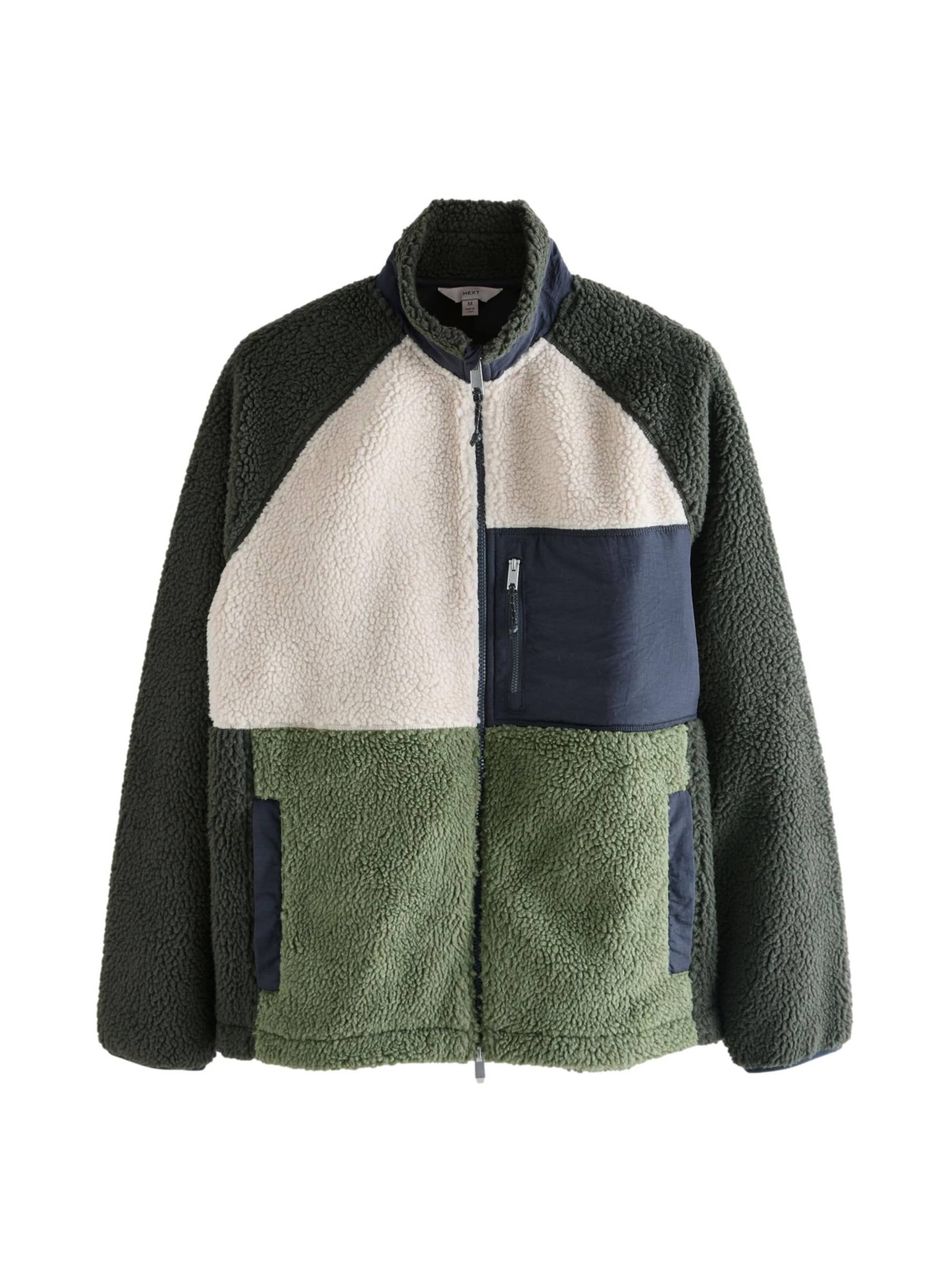 Jachetă  fleece de la Next pe verde: față