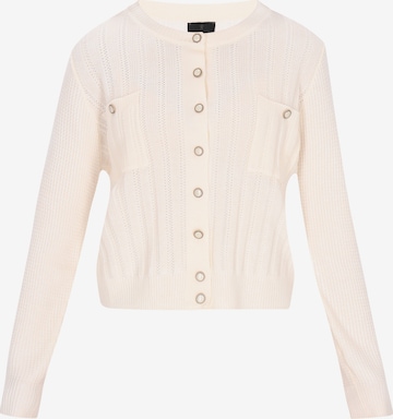 DreiMaster Klassik Πλεκτή ζακέτα 'Classic Look' σε λευκό: μπροστά