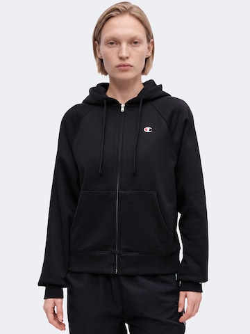 Champion Кофта на молнии в Черный: спереди