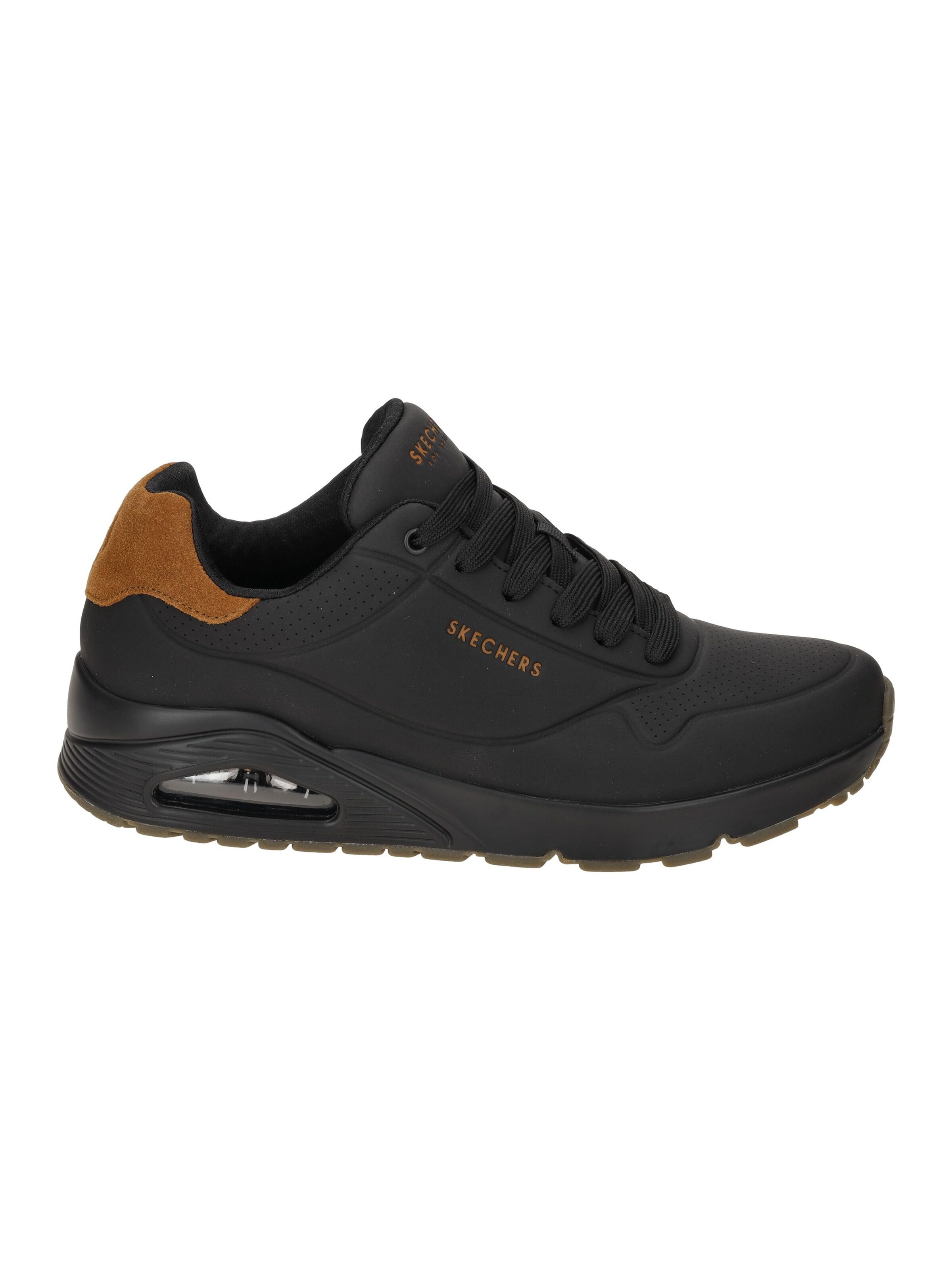 SKECHERS Lace-Up Shoes 'Skechers Uno Schuhe schwarz Herren Sneakers 183004' in Black