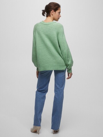 Pull&Bear Sweter w kolorze zielony