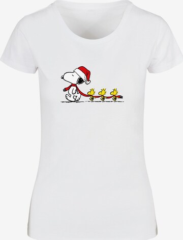 Merchcode Shirt 'Peanuts Duck Run' in Wit: voorkant