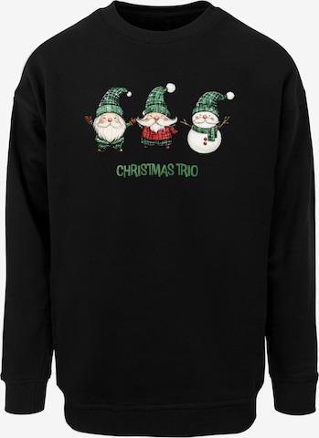 Felpa 'Christmas Santa Trio' di Merchcode in nero: frontale