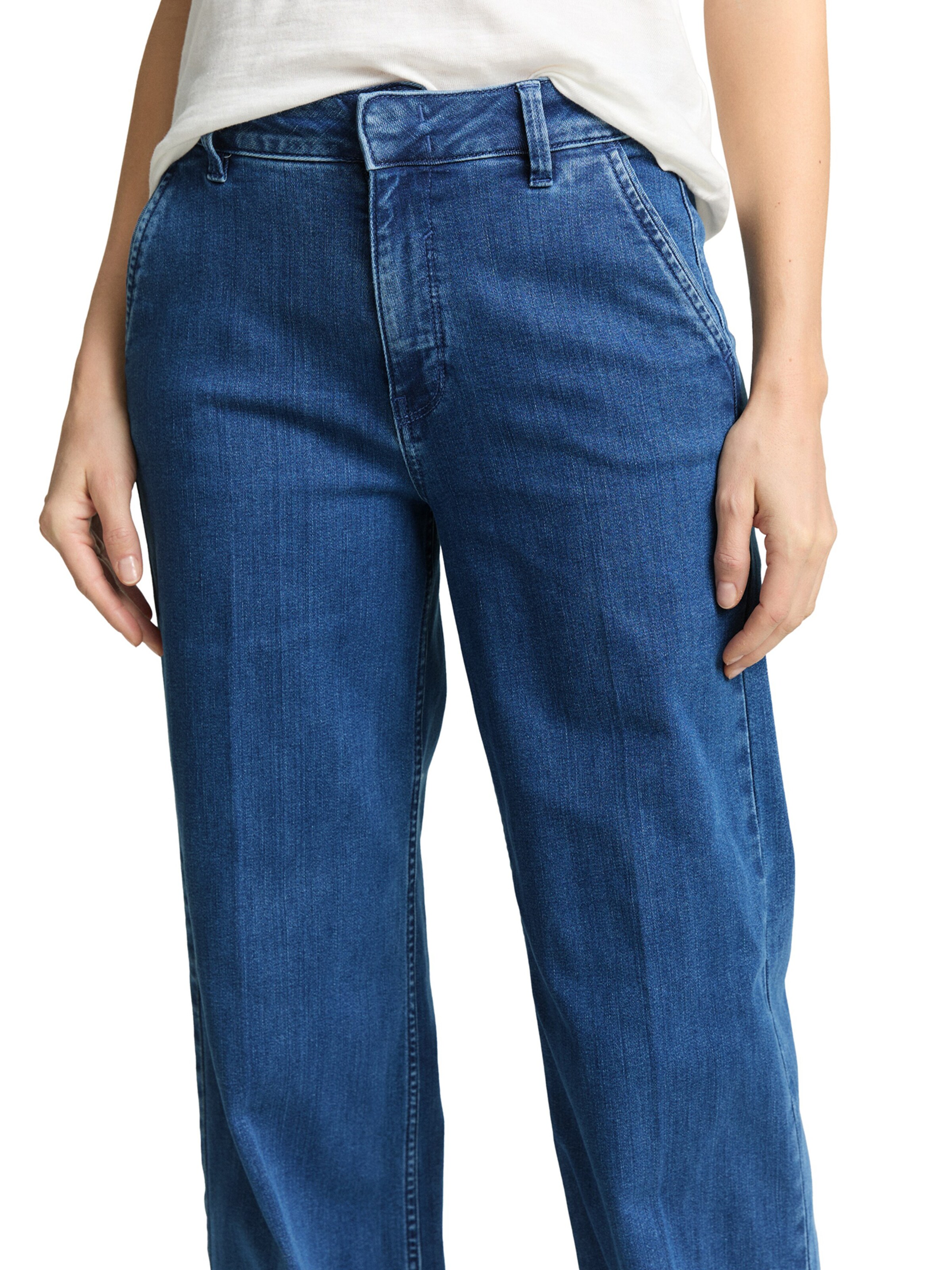 TOM TAILOR Wide leg Jeans 'MADINA' i blå