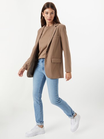 PIECES Shirt 'Ria' in Bruin