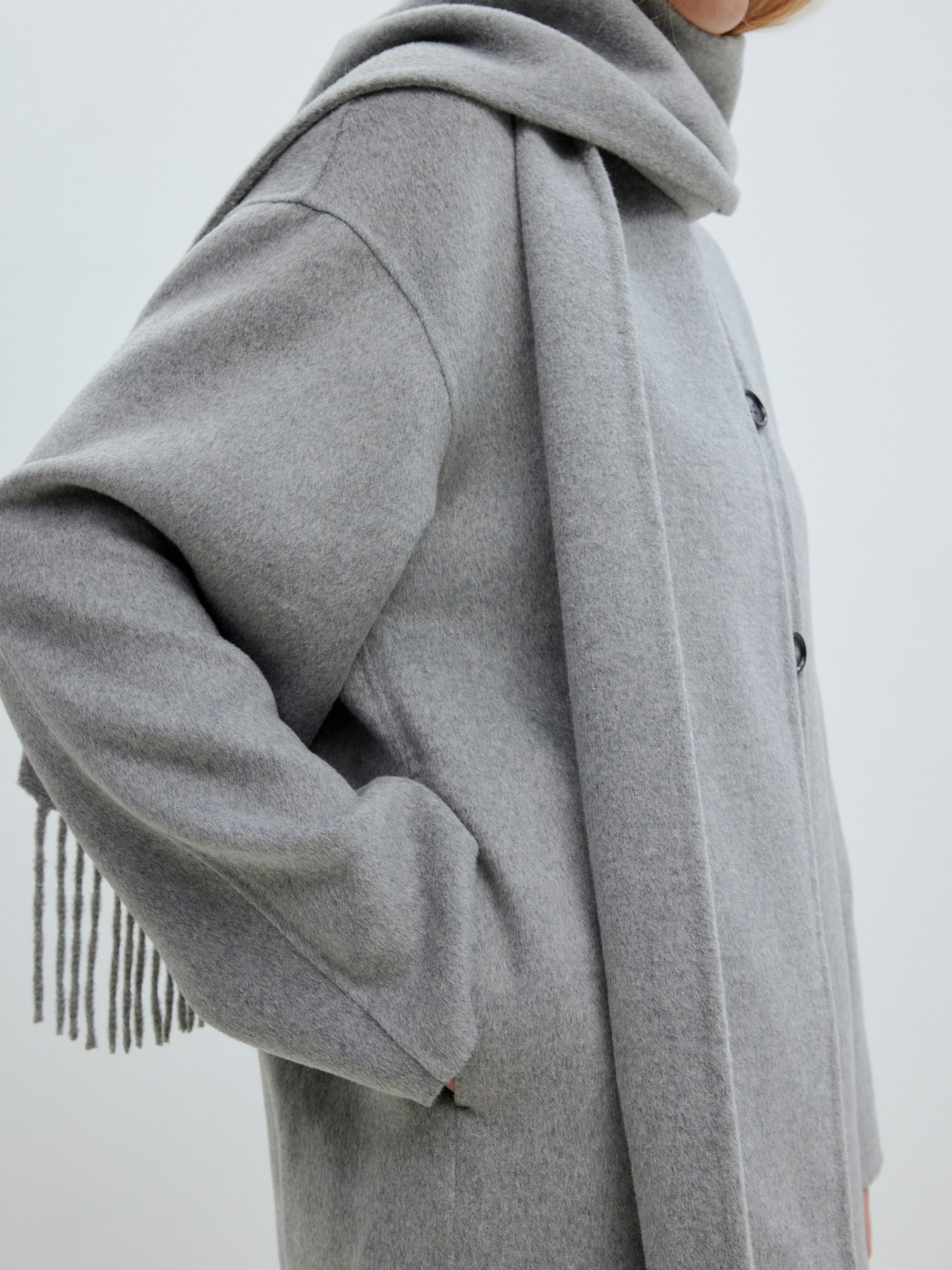 EDITED Produkte Mantel mit Schal 'Mayu' grau